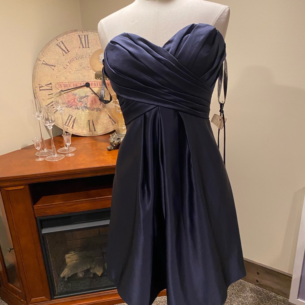 Bill Levkoff Deep Navy Straplesss Stunner